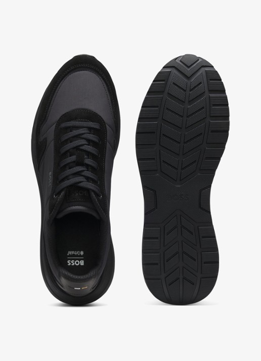 BOSS Sneakers met details van suède - detail 4 zwart
