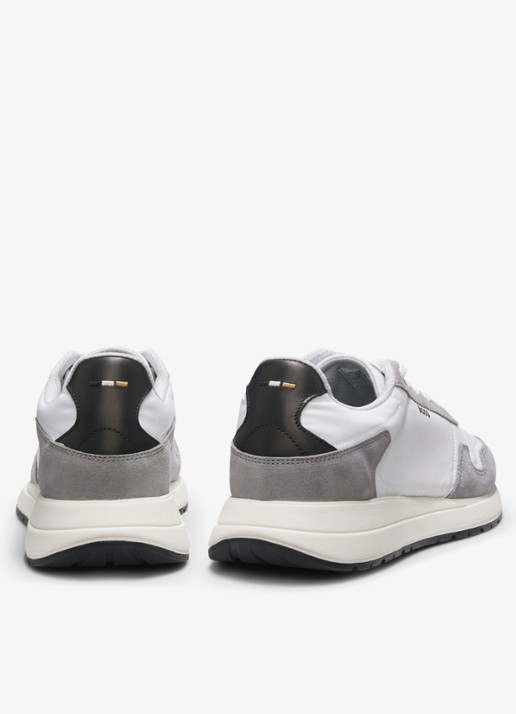 BOSS Sneakers met details van suède - achterkant wit