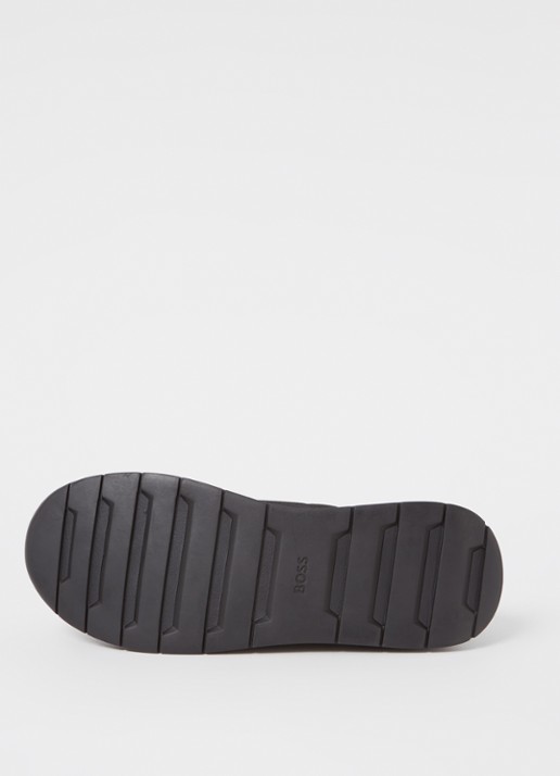 BOSS Sneakers van verschillende materialen met gebreide bovenzijde en suède details - detail 5 black-001 / zwart