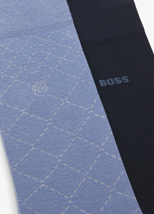 BOSS Sokken in katoenblend in 2-pack - detail 2 blauw