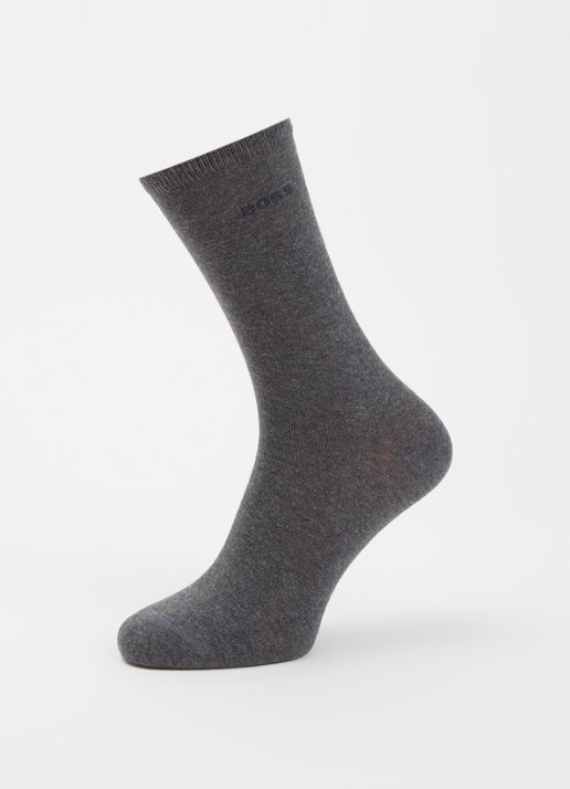 BOSS Sokken in katoenblend met logo in 2-pack - detail 3 medium grey-031 / grijs
