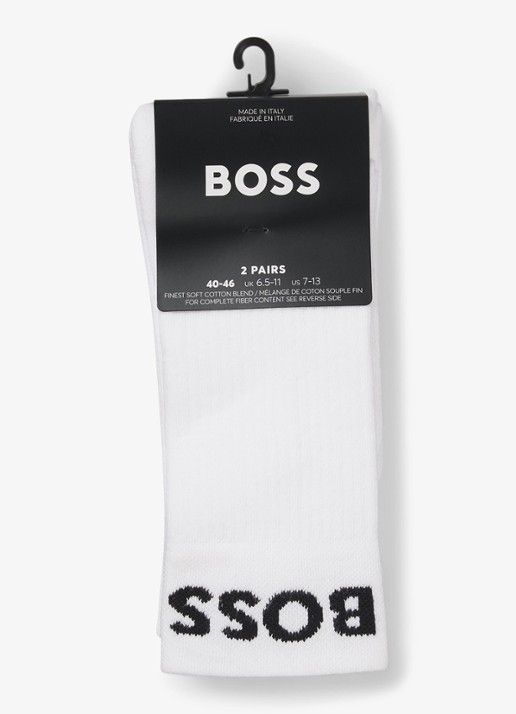 BOSS Sokken met logo in 2-pack - voorkant 2 wit