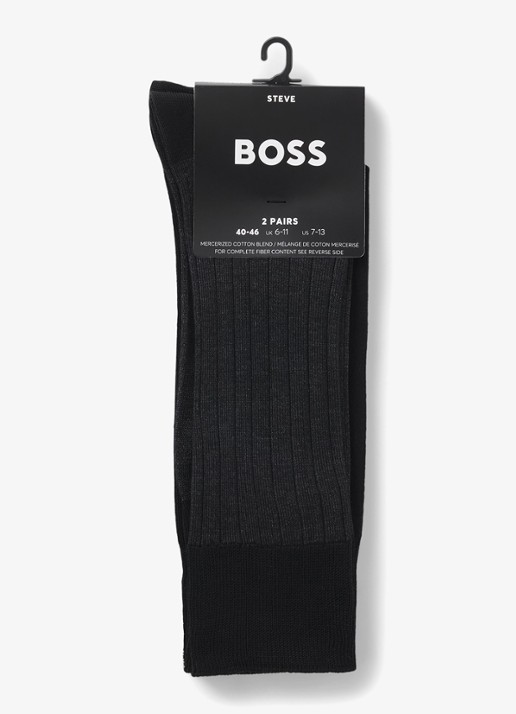 BOSS Sokken met logo in 2-pack - detail zwart