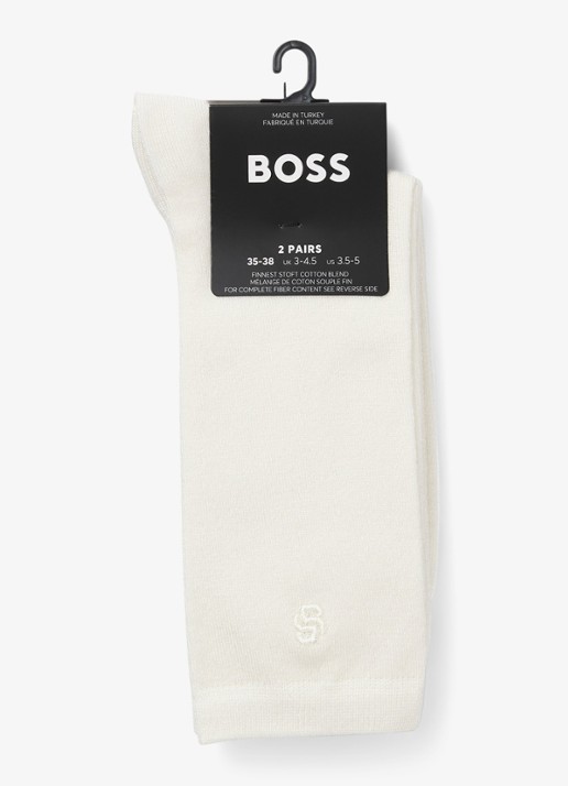 BOSS Sokken met logo in 2-pack - voorkant 2 wit