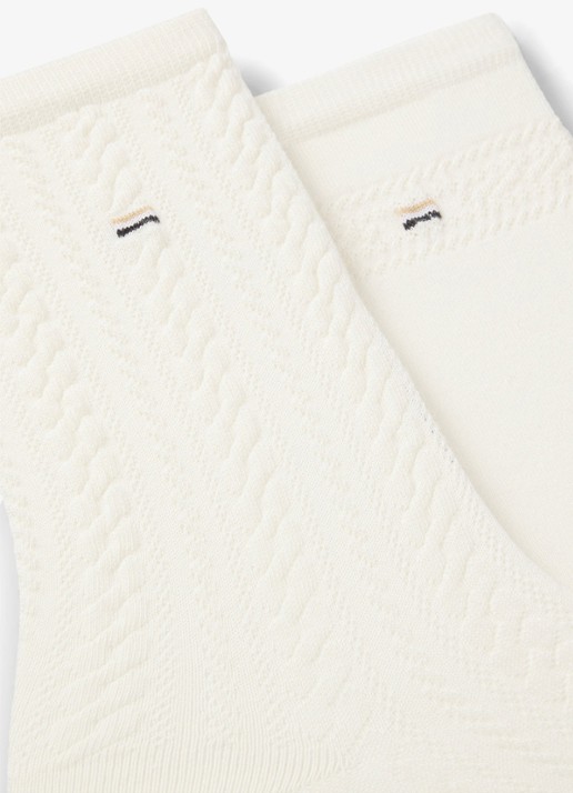 BOSS Sokken met logo in 2-pack - detail gebroken wit