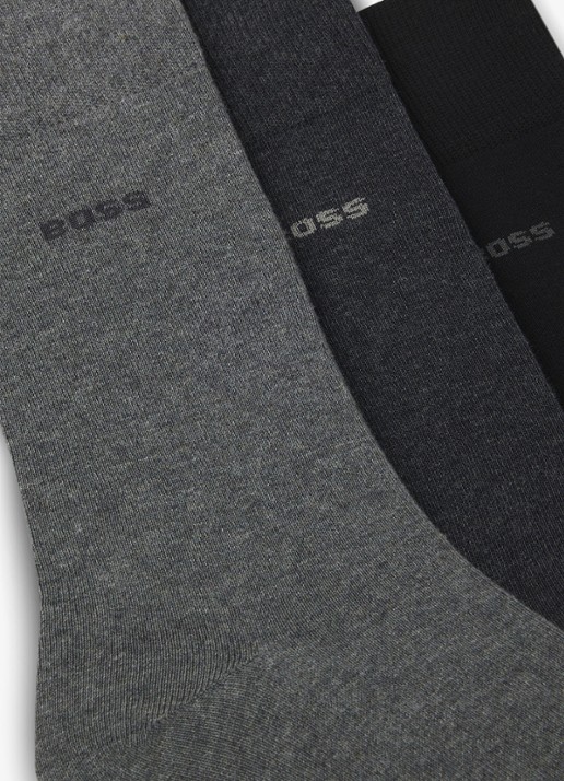 BOSS Sokken met logo in 3-pack - detail 2 donkergrijs