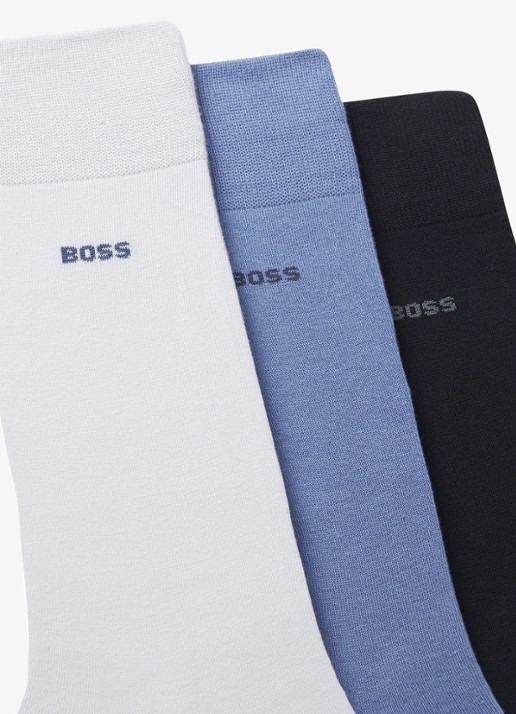 BOSS Sokken met logo in 3-pack - detail 2 blauw