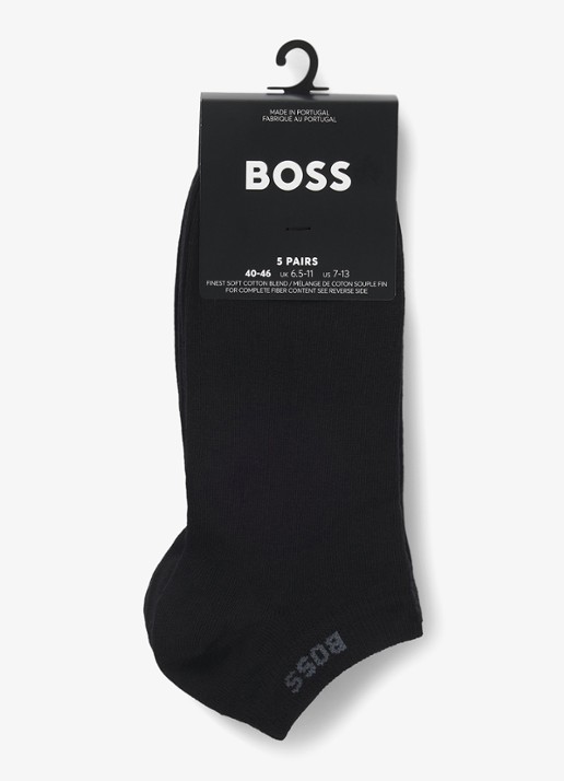 BOSS Sokken met logo in 5-pack - voorkant 2 black-001 / zwart