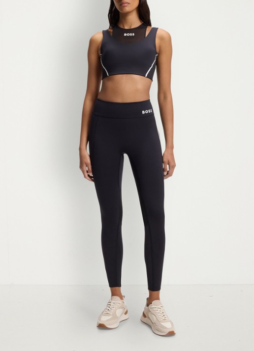 BOSS Sport bh met mesh - voorkant 2 zwart