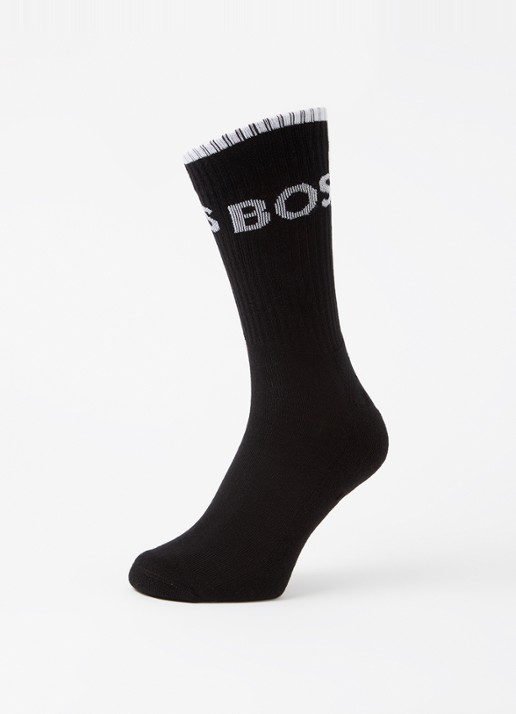 BOSS Sportsokken met logo in 6-pack - detail zwart