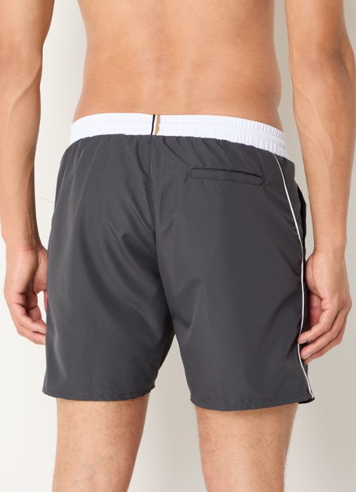 BOSS Starfish zwemshorts met logo en steekzakken - achterkant antraciet