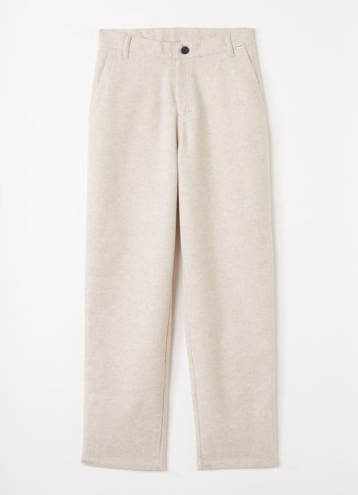BOSS Straight fit broek van flanel met steekzakken