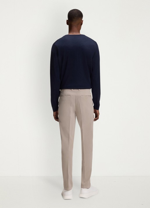 BOSS Straight fit chino met stretch - achterkant beige
