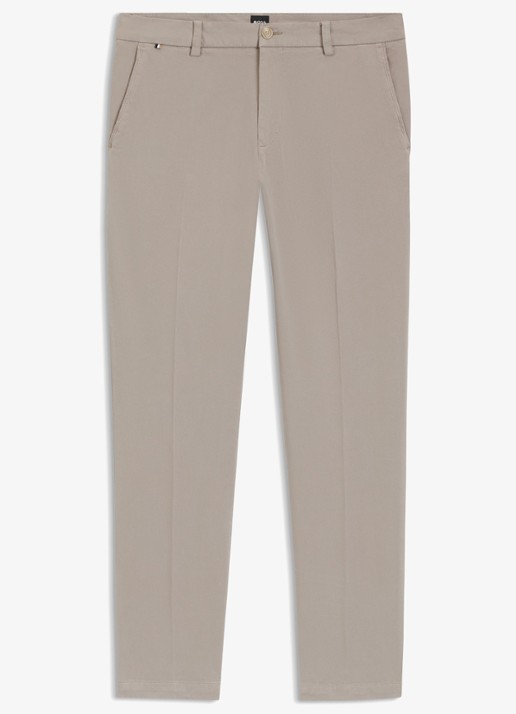 BOSS Straight fit chino met stretch - voorkant 3 beige