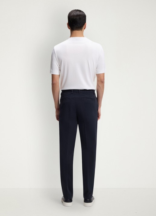 BOSS Straight fit chino met stretch - achterkant 4 dark blue-404 / blauw