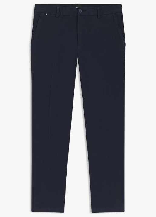 BOSS Straight fit chino met stretch - voorkant 5 dark blue-404 / blauw
