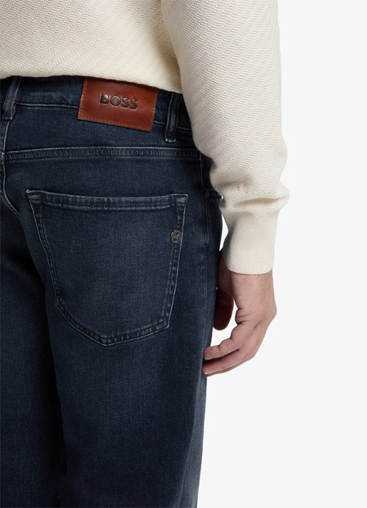 BOSS Straight fit jeans met medium wassing - detail 5 denim