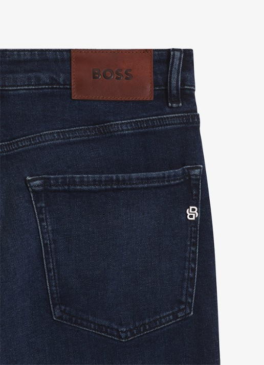 BOSS Straight fit jeans met medium wassing - detail 6 denim