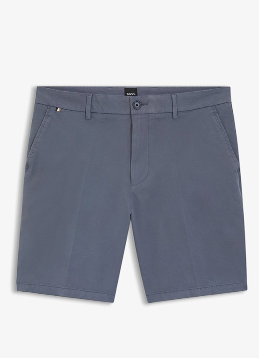 BOSS Straight fit korte broek met steekzakken - voorkant 5 lichtblauw