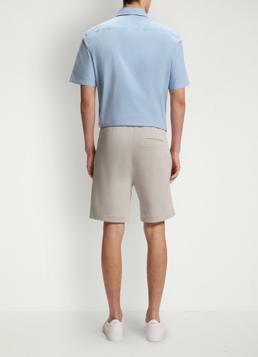 BOSS Straight fit korte broek van sweatstof met logopatch - achterkant open grey-070 / grijs