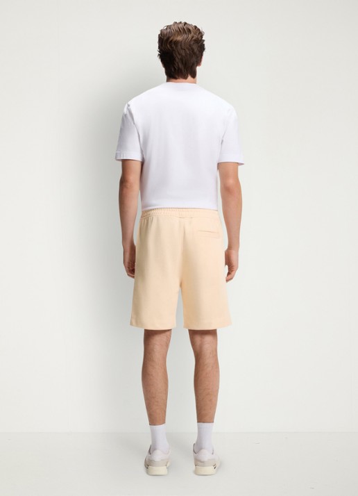 BOSS Straight fit korte broek van sweatstof met logopatch - achterkant 3 light/pastel orange-837 / oranje