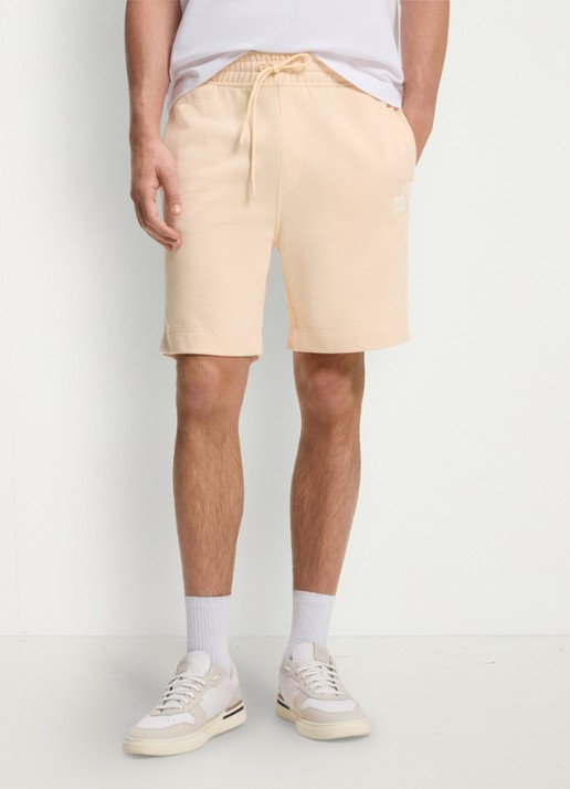 BOSS Straight fit korte broek van sweatstof met logopatch