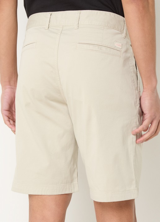 BOSS Straight fit korte chino met steekzakken - achterkant 3 light beige-271 / beige