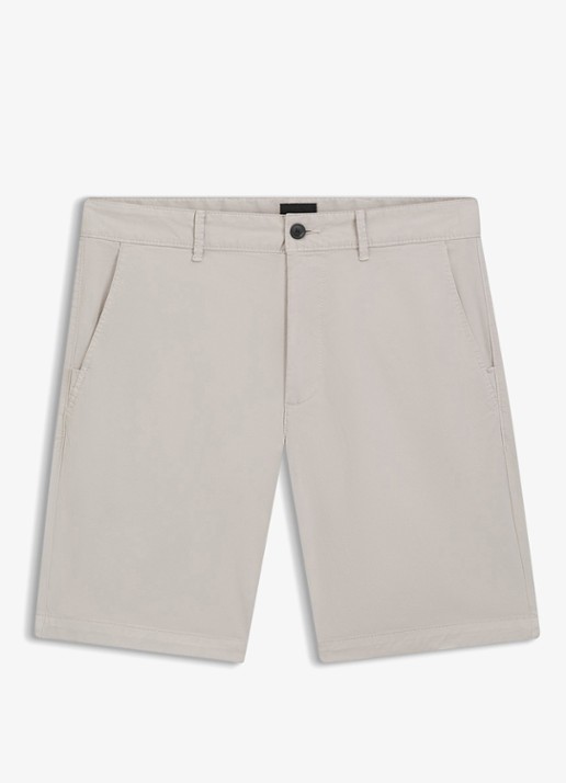 BOSS Straight fit korte chino met steekzakken - voorkant 5 open grey-070 / grijs