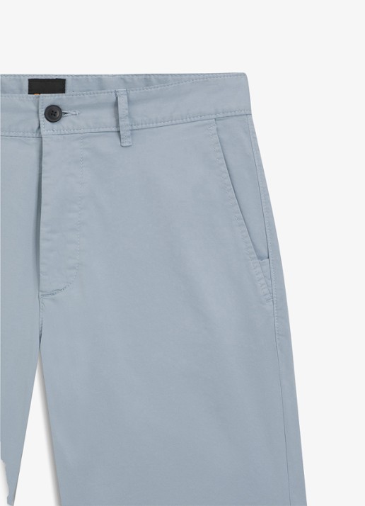 BOSS Straight fit korte chino met steekzakken - detail 6 light/pastel blue-458 / blauw