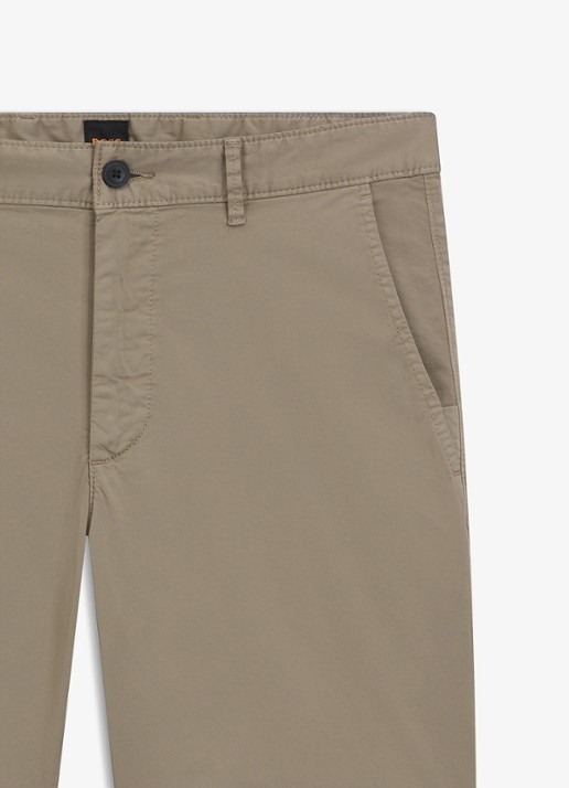 BOSS Straight fit korte chino met steekzakken - detail 5 light/pastel brown-239 / bruin