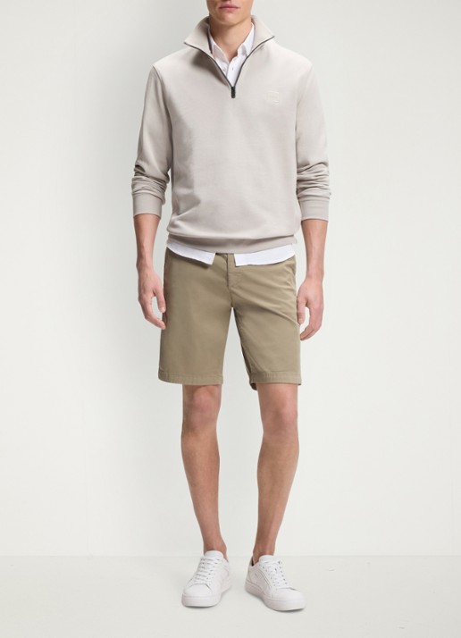 BOSS Straight fit korte chino met steekzakken - voorkant 2 light/pastel brown-239 / bruin