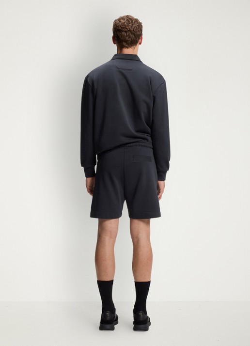 BOSS Straight fit korte joggingbroek in katoenblend - achterkant 3 blauw