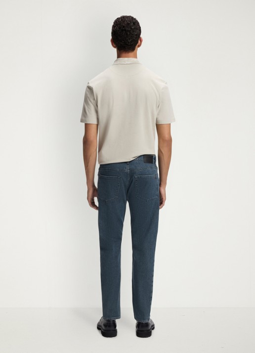 BOSS Straight leg jeans met steekzakken - achterkant 5 donkerblauw