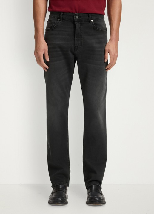 BOSS Relaxed-fit jeans van zwart stretchdenim