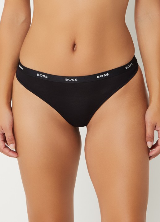BOSS String met logoband - detail 3 zwart
