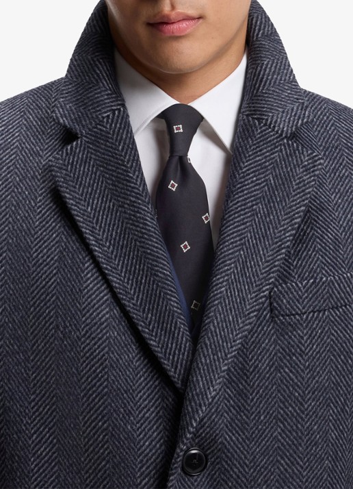 BOSS Stropdas met print - detail blauw