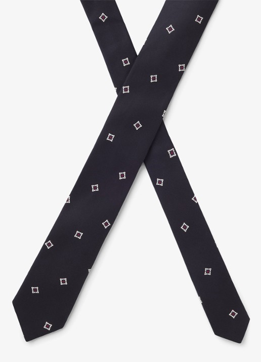 BOSS Stropdas met print - detail 3 blauw