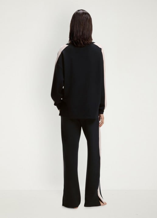 BOSS Sweater met gestreept detail - achterkant zwart