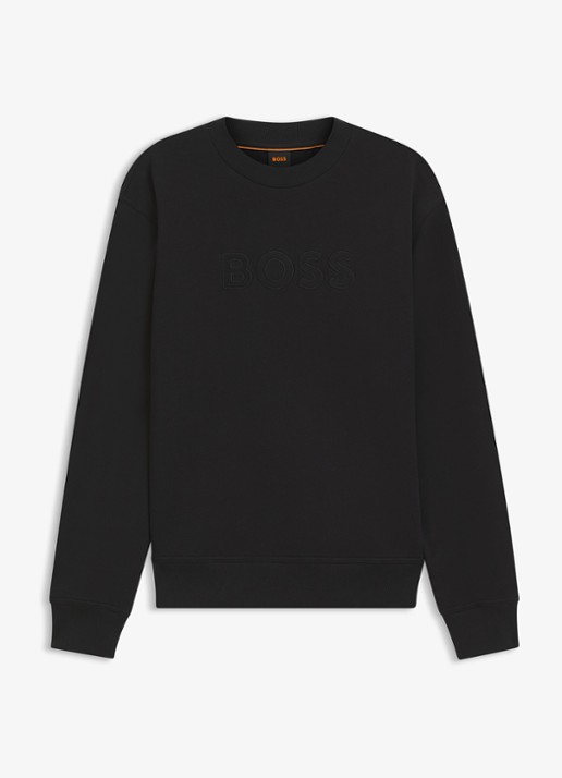 BOSS Sweater met logo - voorkant 2 zwart