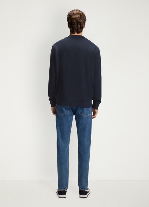 BOSS Sweater met logo - achterkant blauw