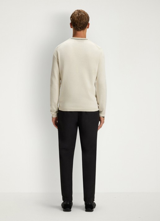 BOSS Sweater met logo - achterkant gebroken wit