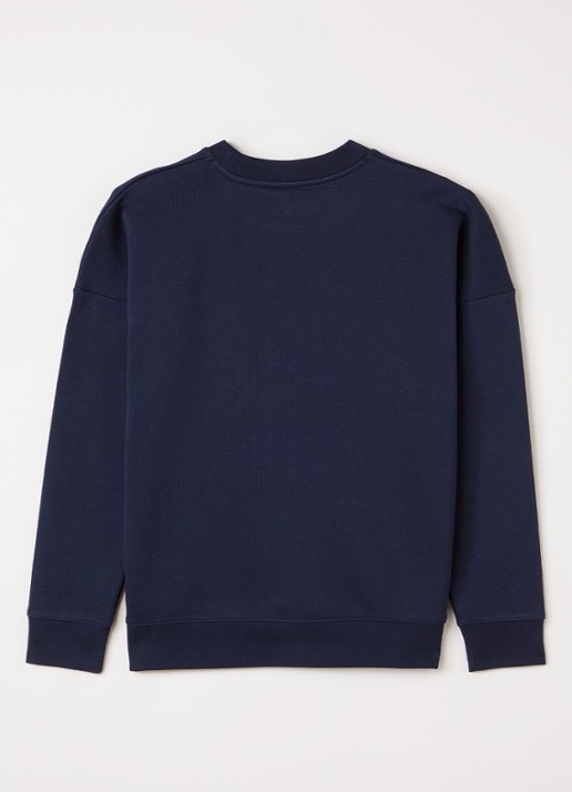 BOSS Sweater met logo - voorkant 2 donkerblauw