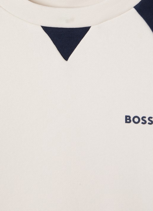 BOSS Sweater met logo - detail 3 ivoor
