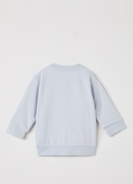 BOSS Sweater met logoprint - voorkant 2 lichtblauw