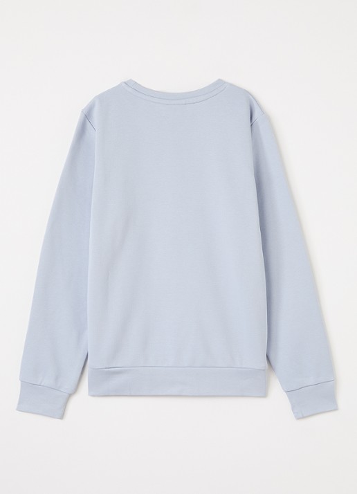 BOSS Sweater met logoprint - voorkant 3 lichtblauw