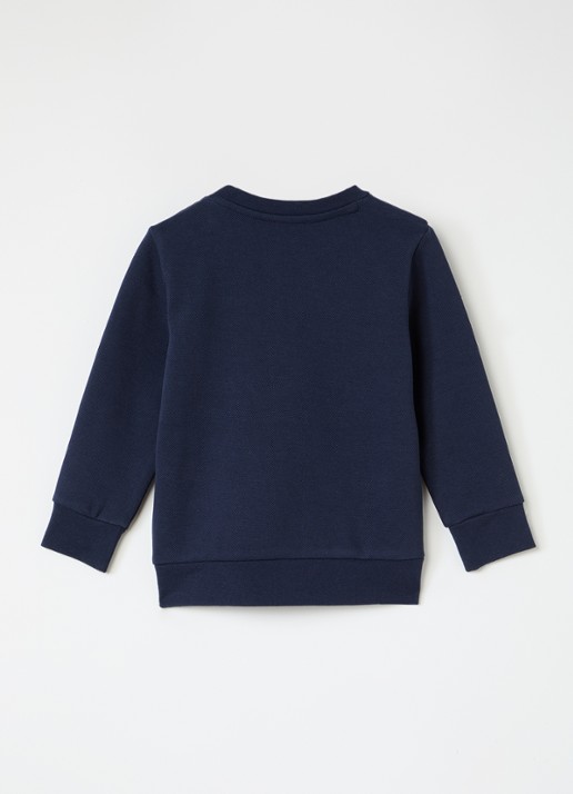 BOSS Sweater met print - voorkant 3 donkerblauw