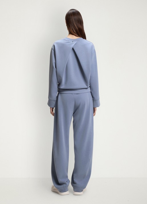 BOSS Sweater met ronde hals - achterkant 2 blauwgrijs