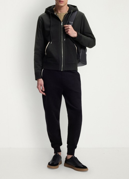 BOSS Sweatvest met capuchon - voorkant 2 zwart