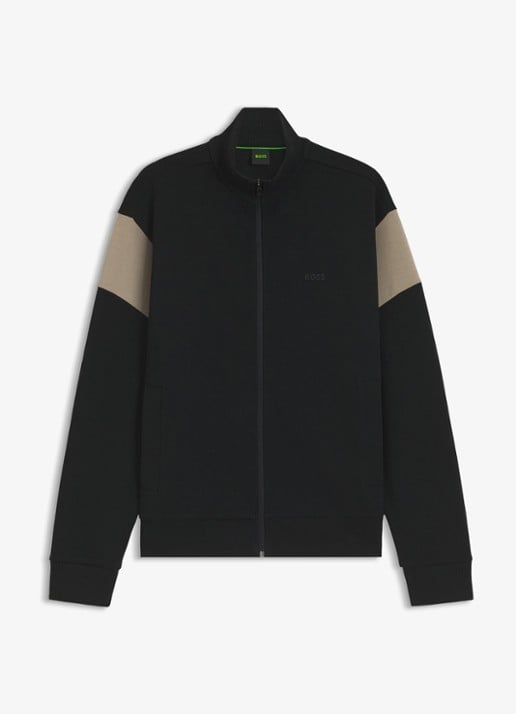 BOSS Sweatvest met logo - voorkant 4 black-002