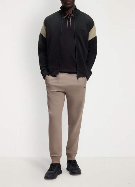 BOSS Sweatvest met logo - voorkant 5 black-002